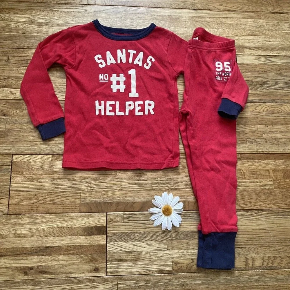 OshKosh Santa's‎ #1 Helper Pajamas Size 24mo